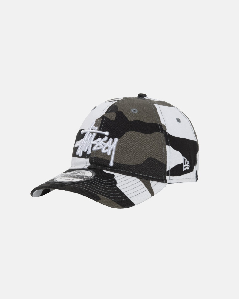 Stussy New Era 9twenty Basic Strapback Hatut Valkoinen Camo | 56871-BYRV