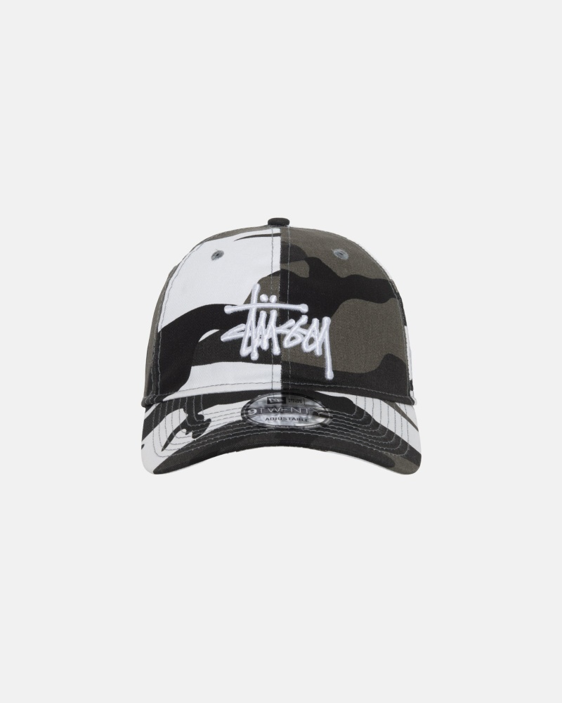 Stussy New Era 9twenty Basic Strapback Hatut Valkoinen Camo | 56871-BYRV