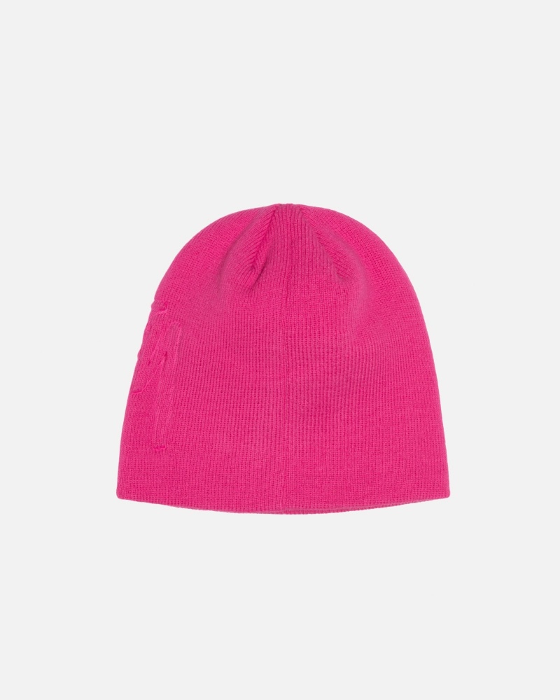 Stussy Skullcap Embossed Smooth Stock Hatut Pinkki | 86359-GEZP