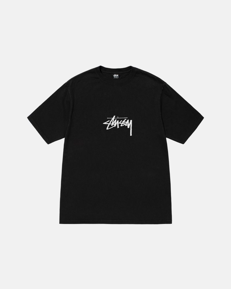 Stussy Small Stock Pigment Dyed T Paidat Mustat | 93825-GLMY