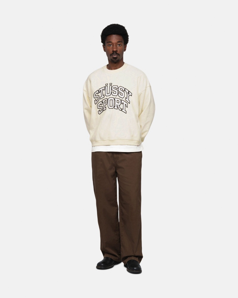 Stussy Stüssy Urheilu Relaxed Oversized Crew Puserot Valkoinen | 45107-EDVP