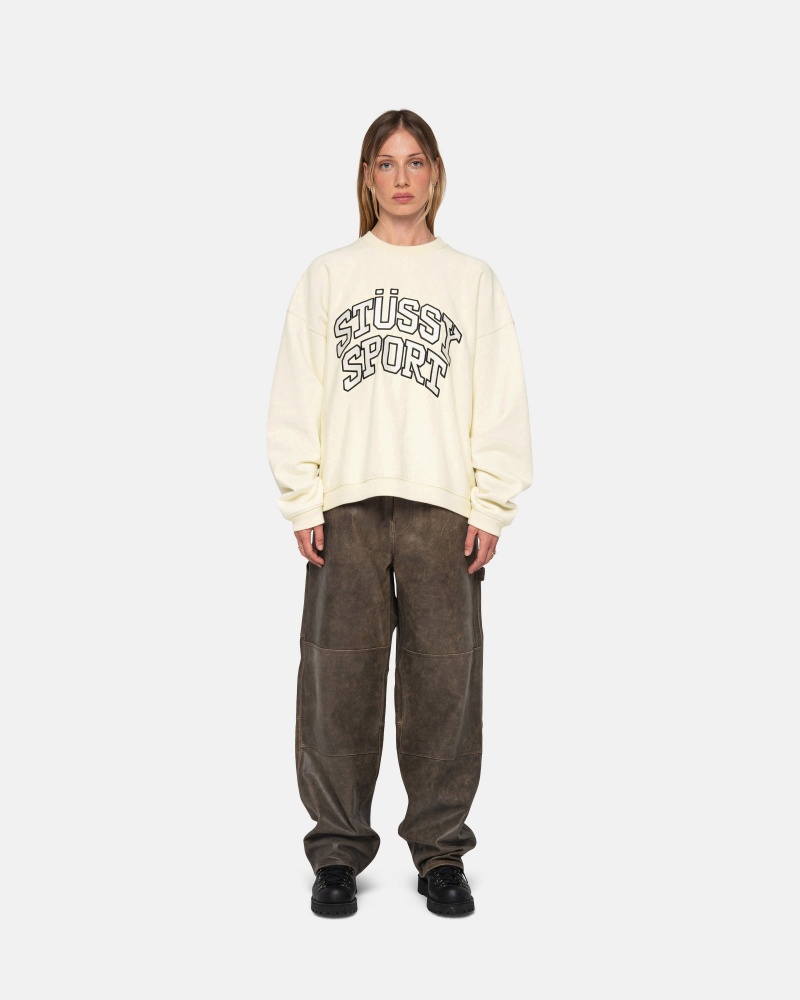 Stussy Stüssy Urheilu Relaxed Oversized Crew Puserot Valkoinen | 45107-EDVP