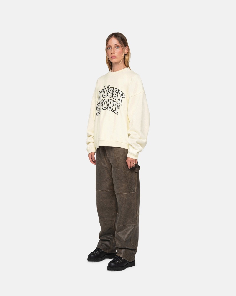 Stussy Stüssy Urheilu Relaxed Oversized Crew Puserot Valkoinen | 45107-EDVP