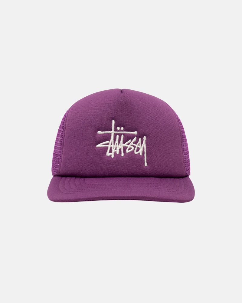 Stussy Trucker Big Basic Snapback Hatut Violetit | 47692-WZUG