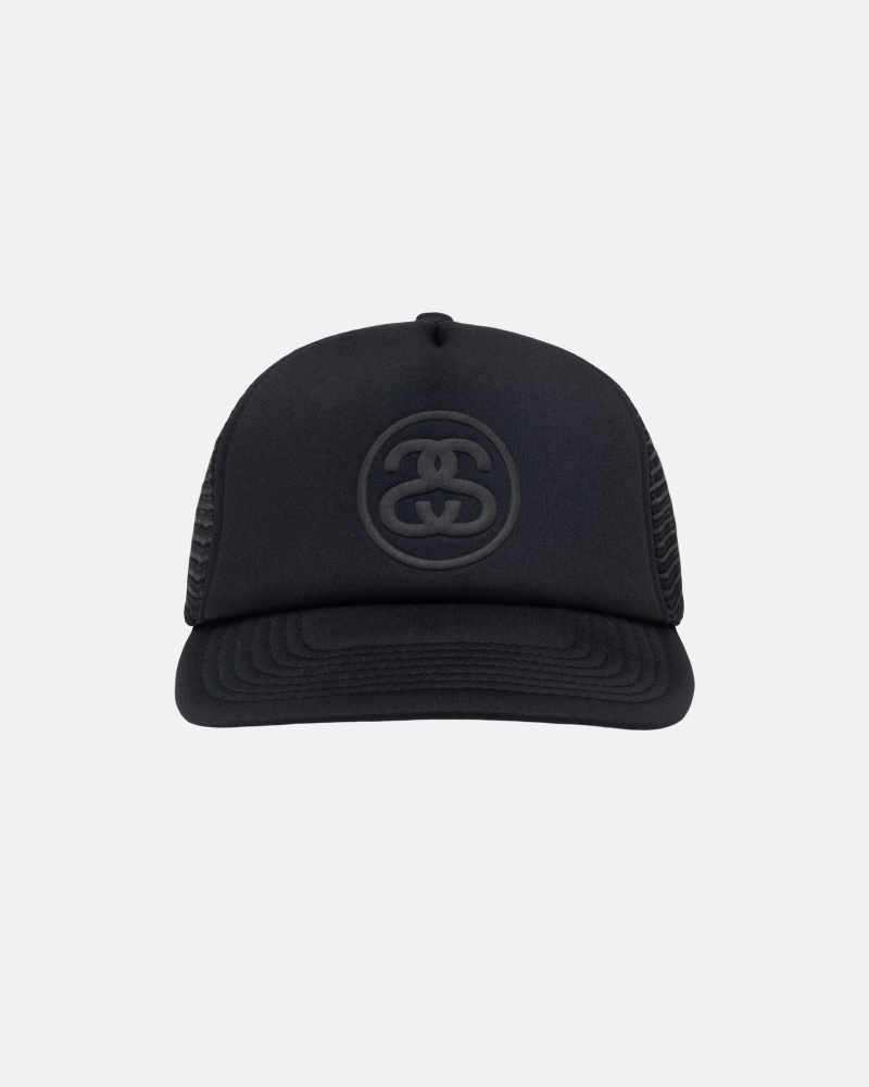 Stussy Trucker Ss-Link Snapback Hatut Mustat | 45320-VOUP