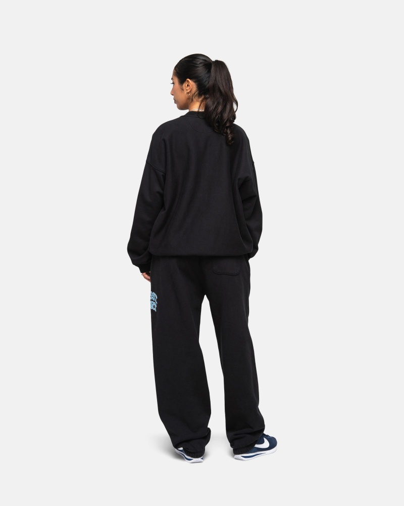 Stussy Urheilu Relaxed Oversized Crew Puserot Mustat | 68759-XWZL