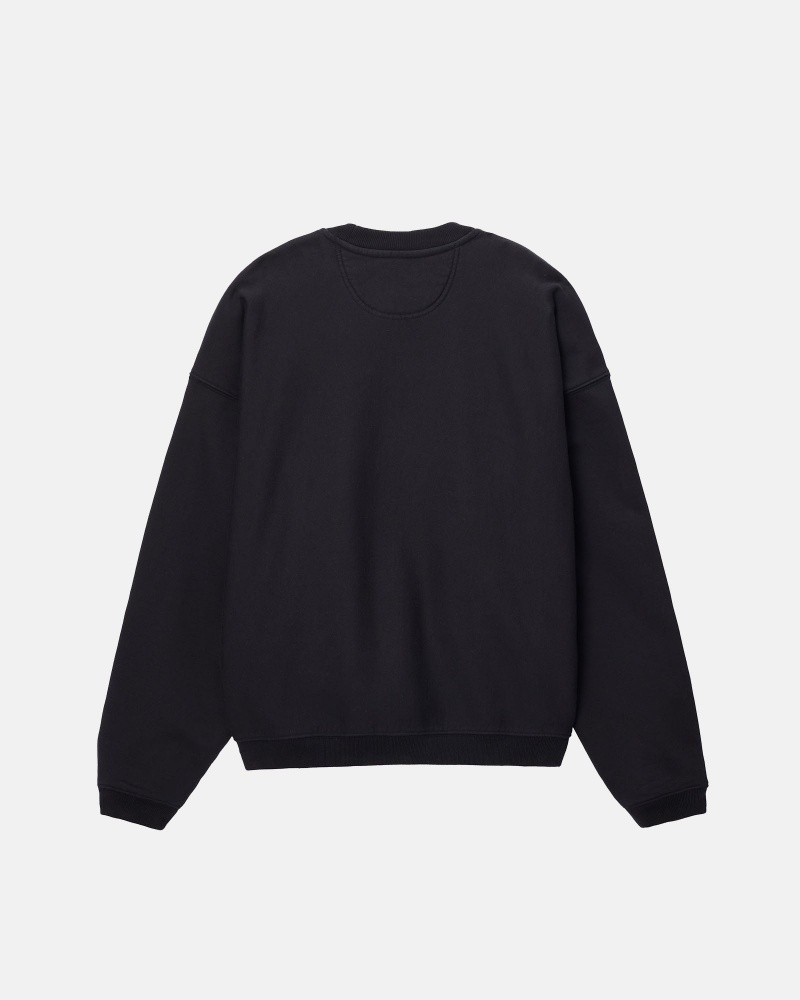 Stussy Urheilu Relaxed Oversized Crew Puserot Mustat | 68759-XWZL