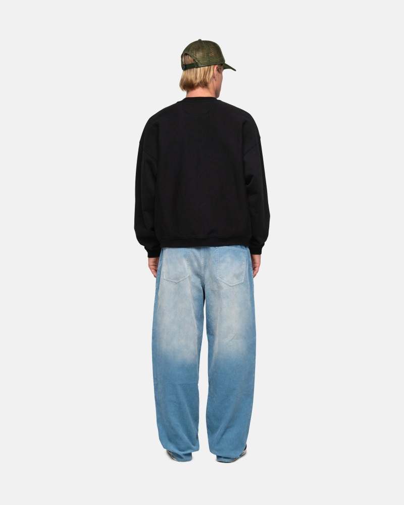 Stussy Urheilu Relaxed Oversized Crew Puserot Mustat | 68759-XWZL