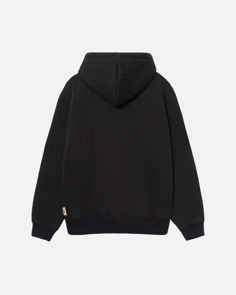 Stussy Vertical Tikattu Zip Huppari Mustat | 69150-ZPFS